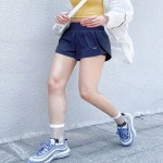 에이치플러스몰 헬스 런닝 여성 옆트임 히든포켓 와이드밴딩 반바지