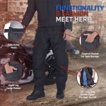 남성-듀얼 스포츠 더트 바이크 기어용 오토바이 바지 - 라이딩 바지-방수 장갑 보호 Large Short