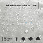 TeamObsidian 자전거 커버 - 야외 보관소 운송 또는 여행용 방수 전기 보호 1 3대용 헤비 듀티 립스탑 300D 옥스포드 소재 L - 1 Bike
