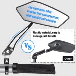 DIYife 자전거 미러 1쌍 새 버전 HD 와이드 앵글 대형 핸들바 백미러 방폭 360 조절 전기 산악 도로 자전거용 백미러 액세서리 Left-Black