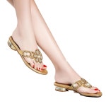 셀럽당 플랫 샌들 여여름 조리 비치화 F2금색 M1637 255