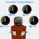 LEKATO 튜너 충전식 베이스 크로매틱 우쿨렐레 바이올린 클립 빠른 정확도 튜닝 매우 밝은 디스플레이 읽기 전문가 초보자용