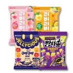 롯데웰푸드 롯데웰푸드 러버러버 백도 204g 1 골드키위 204g 1 짱셔요 134g 1 구미구미 세가지맛 195g 1 총4 2세트 737g