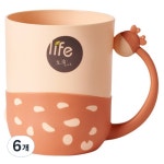 세컨드베스트 기린손잡이 양치컵 6개