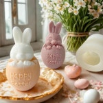 부활절 토끼 양초 금형 비누 릴리스 수지 수제 실리콘 1 Easter Bunny- F1055