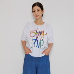 디아스토리 레터링 반팔 블라우스 AGMOTF12