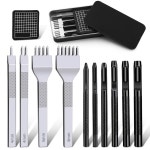 가죽 스티칭 펀치 홀 도구 세트 1 2 4 6 갈래 끌 벨트용 원형 펀치 시계 밴드 스트랩 DIY 공예품 cs 3MM-12P