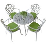 야외 철제 테이블 정원 세트 4인 의자 발코니 테라스 식당