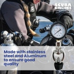 스쿠버 초이스 다이빙 요크 탱크 압력 검사기 5000 PSI 350 BAR - 밸브 탱크의 정확한 게이지 7 길이 2-1 4 너비 대만산