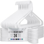 초강력 플라스틱 옷걸이 - 흰색 내구성 코트 정장 옷걸이 페르카스 데 로파 24팩 흰색 Aqua 12