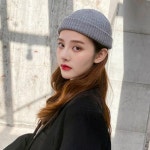 깔끔한 남성 여성 외출 모자 기본 골지 숏 비니 여자비니