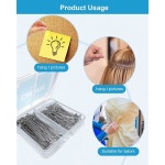 T 핀 가발 공예용 150개의 PC 모양 재봉 투명 상자가 스테인리스 스틸 푸시 핀 키트 뜨개질 크로치팅 모델링 사무실에 이상적 100 x 1 2 50