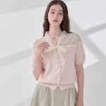 카인드베리 카인드베리 크림 레이스 진주 보우 가디건 colors KOKTP363 2