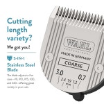 WAHL 전문 동물 5-in-1 조절 가능한 칼날 아르코 브라부라 크로마도 크레아티바 피구라 그리고 모션 펫 개 말 클 - 괜찮습니다 2179-301