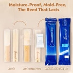 Sovvid 수공예 Bb 클라리넷 리드 3 0 내추럴 케인 따뜻하고 풍부한 톤 내구성과 일관성 쉬운 플레이를 위한 얇은 팁 케이스 개별 포장 10박스