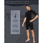 남성용 씨스킨 숏티 잠수복 여성용 프론트 지퍼 다이빙 수트 Mens X-Small