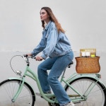 CXWXC 리어 자전거 바구니 - 방수 커버가 수제 라탄 비치 크루저용 대용량