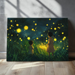 반딧불 풍경 그림 캔버스액자 나는 반딧불이 밤 숲 풍경화 힐링 소망 위로 인테리어 액자