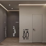 화장실 안내 표지판 대 사이즈 4 2 남자 반쪽형 우측 검정색