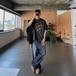 구스핏 컨트리 타운 프린팅 오버핏 반팔티