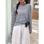린넨 스트라이프 니트 YMSH25SS670