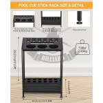 EXTCCT 당구대 스틱 홀더 - 풀 큐 랙 바닥 스탠드 탁구 패들 하드우드 12개의 테이블 액세서리 정리함