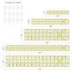 재봉 자 5개의 퀼팅 3 x 17 1 5 12 10 1 6 아크릴 미끄럼 방지 링이 자르기 앤 and
