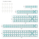 재봉 자 5개의 퀼팅 3 x 17 1 5 12 10 1 6 아크릴 미끄럼 방지 링이 자르기 앤 and