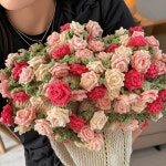 꽃다발블랭킷 DIY 꽃다발이되는담요 은방울꽃 뜨개질 1 그라데이션 은방울 러그 DIY 소재