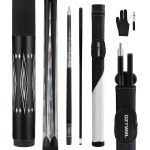 케이스 콤보 세트가 포함된 유리 섬유 풀 큐 스틱 12 프로 스틱 58 저변형 당구 19온스 세트 남성용 Black1