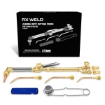 RX WELD 매체 산소 아세틸렌 토치 키트 - 12개 용접 절단 키트 체크 밸브