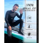 XUKER 잠수복 남성 여성 네오프렌 앞 지퍼 전신 긴팔 수상 스포츠용 1 Men X-Small