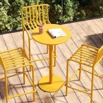 야외 식탁 테이블 바테이블 발코니 원형 탁자 밀리터리 그린 의자