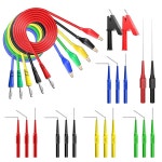 자동차 진단을 위한 3가지 구성의 백 프로브 핀으로 구성된 Goupchn 키트 바나나 플러그와 구리 악어 클립 테스트 리드 세트 24PCS