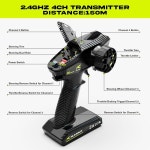 AMORIL 1 10 RTR 브러시리스 고속 RC 카 최대 시속 50마일 취미 전기 오프로드 몬스터 트럭 방수 카 4WD 리모컨 3S 리포 그린