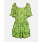 GANNI 가니 원피스 미니 그린 가을 바캉스