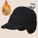 온몸을 감싸는 따뜻한 니트 귀달이 모자 카키