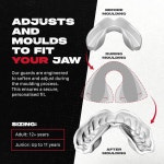 SAFEJAWZ 마우스가드 슬림 핏 성인 주니어 마우스가드 복싱 농구 라크로스 풋볼 종합격투기 무술 하키 모든 접촉 스포츠용 케이스