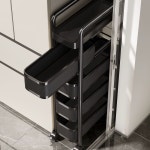 서랍형 세탁실 다층 트레이 바퀴 수납 슬림 선반 진열대 1 이하 색 스타일