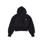 우알롱 Signature easy crop hoodie -
