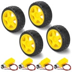 리드가 TT 모터 4세트 아두이노 DIY 스마트 RC 자동차 로봇 타이어 모델 기어 부품을 위한 DC 3-6V 기어박스 듀얼 샤프트 비율 1 48 휠... 