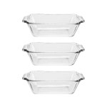 앵커 호킹 유리 빵 팬 1 5쿼터 3개 세트 Loaf Dish Set of 3