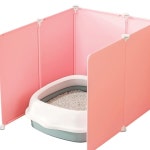 고양이 화장실 파티션 강아지 흰색 칸막이 방수 배변판 커버 가림막 유백30 40높이45센티