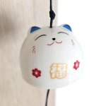 행운의 복고양이 도자기 세라믹 풍경 윈드차임