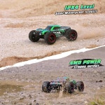 하이복싱 1 14 스케일 RC 카 42km h 고속 4WD 오프로드 방수 RTR 취미 트럭 성인 소년을 위한 2 4GHz 리모컨 전기 자동차 2 충전식 배터리... 