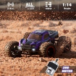 하이복싱 1 14 스케일 RC 카 42km h 고속 4WD 오프로드 방수 RTR 취미 트럭 성인 소년을 위한 2 4GHz 리모컨 전기 자동차 2 충전식 배터리... 