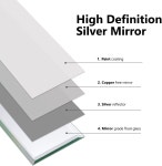 3 X 10 유리 거울 서브웨이 백스플래시 주방 욕실 베벨드 가장자리 벽돌 타일 타일 10개 2제곱피트 3 x 6 Inch