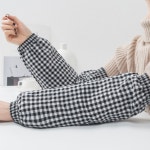 작업용 팔목 시보리 밴드형 체크 패브릭 천팔토시 주방 여자팔토시 오염방지 여자