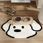 강아지 푹신한 규조토 식기 매트 1P 방석 논슬립 깔개