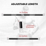 피트니스용 저항 밴드 바 - 운동용 운동 스쿼트 이두근 삼두근 어깨 등 밴드용 조절 가능한 3가지 부품 내구성 휴대용 강철 필라테스
